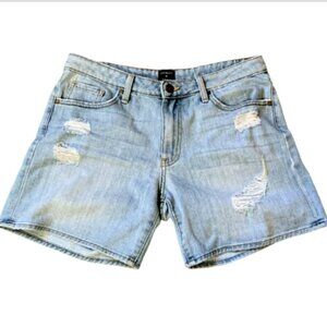 JBD Just Black Distressed Light Wash Denim Blue Jean Shorts Sz M #12M